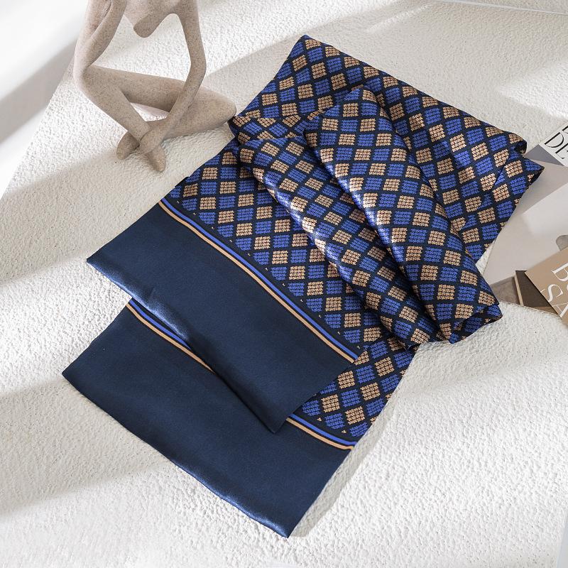 Men's Business Scarf 100% Mulberry Silk Silk Scarf British Style Pattern Fashion Commuter Versatile Scarf Wholesale