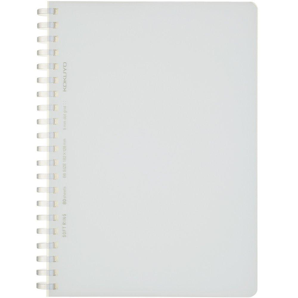 KOKUYO Soft Ring Grid Dot 80 Notebook, Clear, Ruled, B6, Sheets, Transparent, Su-SV548WT-T