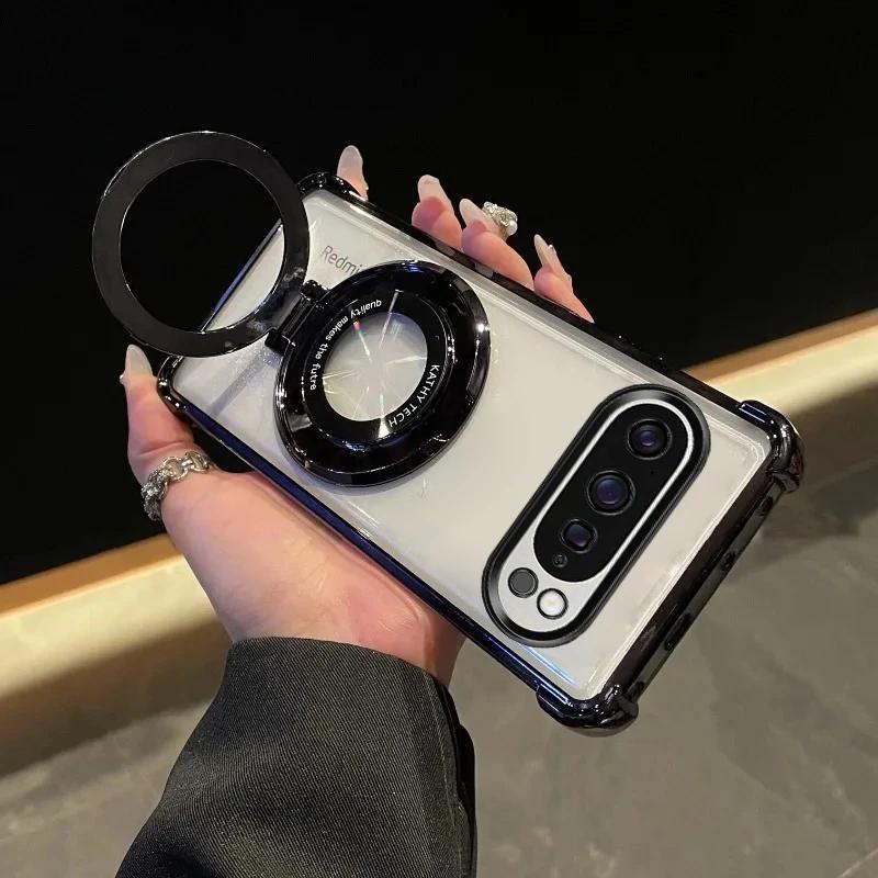

Роскошный гальванизированный чехол-держатель с флэш-кромкой для Google Pixel 10 9 Pro XL, противоударный, устойчивый к царапинам, защитная задняя крышка For Pixel 10 Pro чёрный