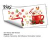 Christmas Holiday Fridge Decorations 2Pcs Hot Drinks Wall Stickers for Kitchen Cabinets, Self-Adhesive Art Removable Festive Decor, PVC Mug