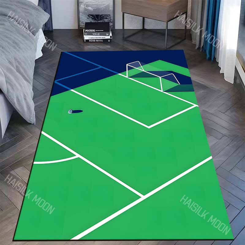 Football field and goal Print Carpet Rug for Living Room Bedroom Sofa Doormat Home Decor Non-slip Floor Mat