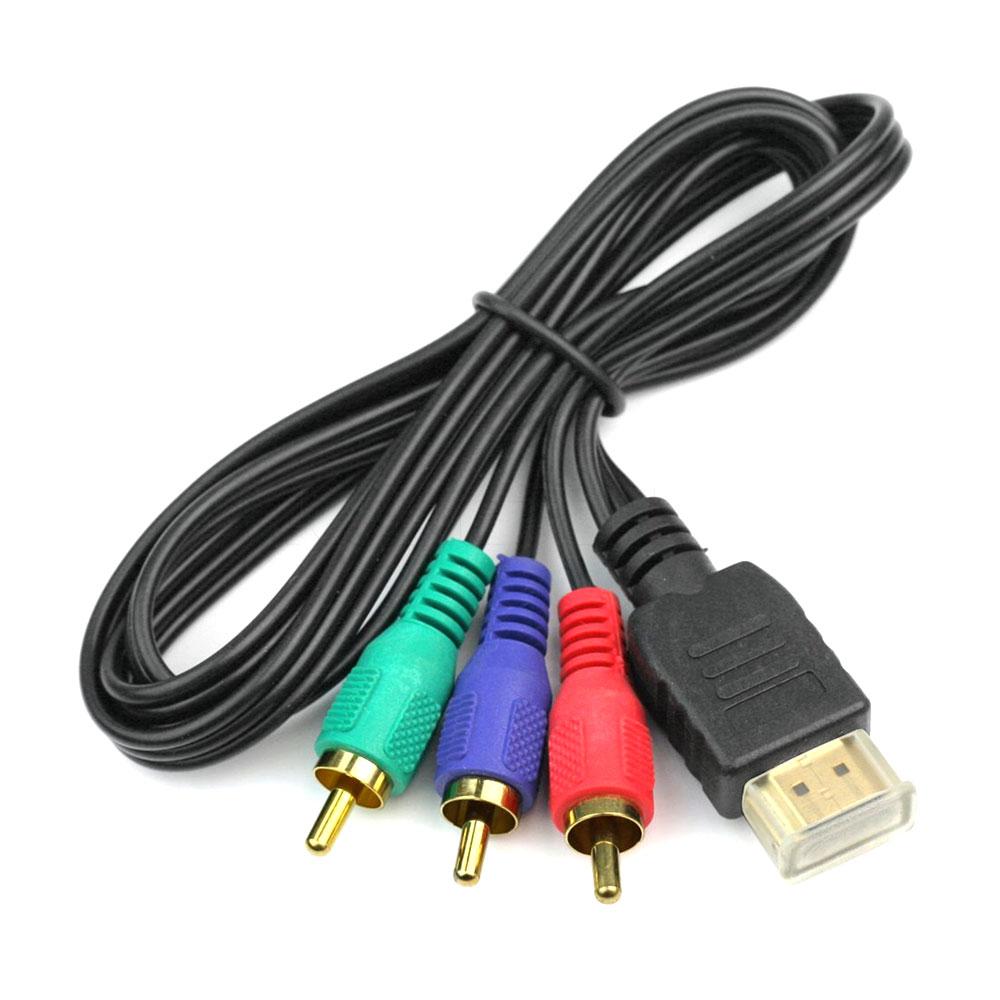 HDMI To AV Converter HDMI To RCA Adapter 1080P Convert Cord Transmitter Connection Function Video Component Cable 1m/3ft HD TV