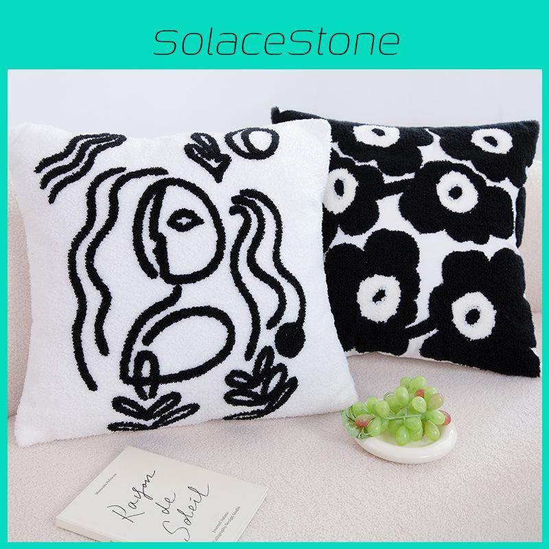 Checkered Flower Zebra Line Tiger Pattern Plush Cushion For Bedroom And Lounge