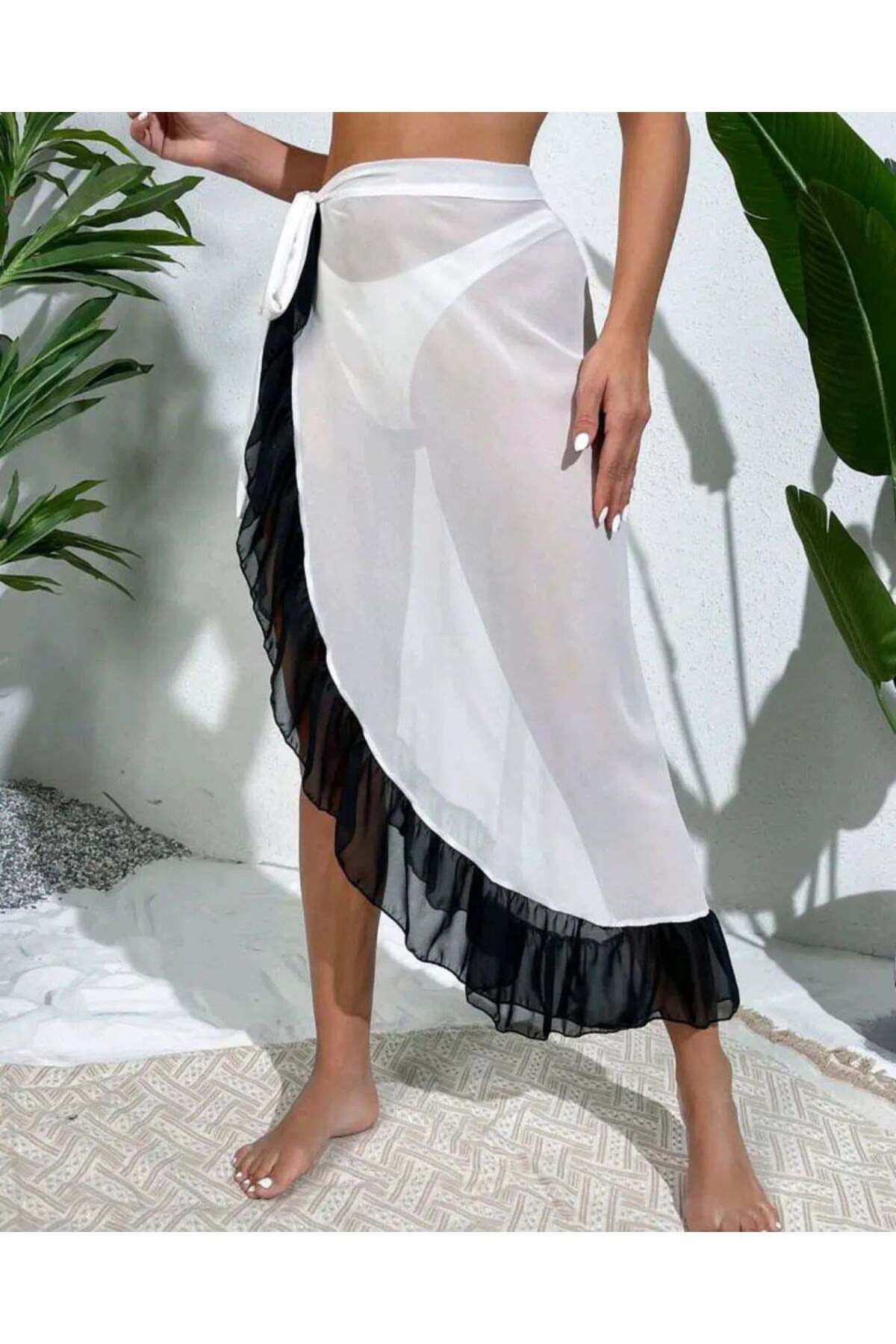 

Women s Fashion New Pareo Black Ruffle Tulle Pareo Skirt