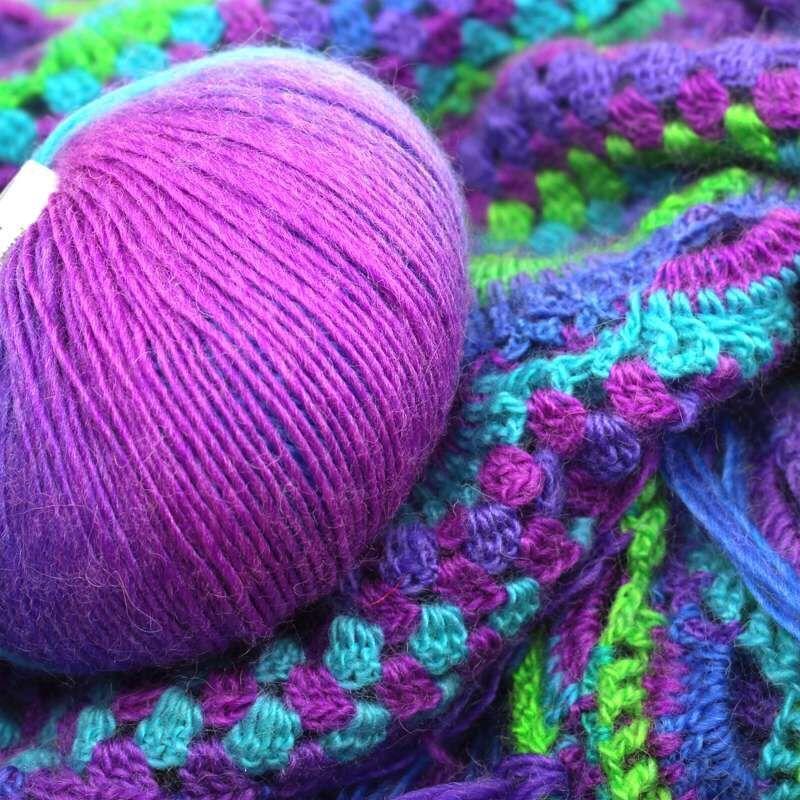 5 Rolls 50g/ball Worsted Section-dyed Rainbow Yarn 100% Pure Wool Yarn for DIY Hand Knitting Crochet Shawl Scarf Thread