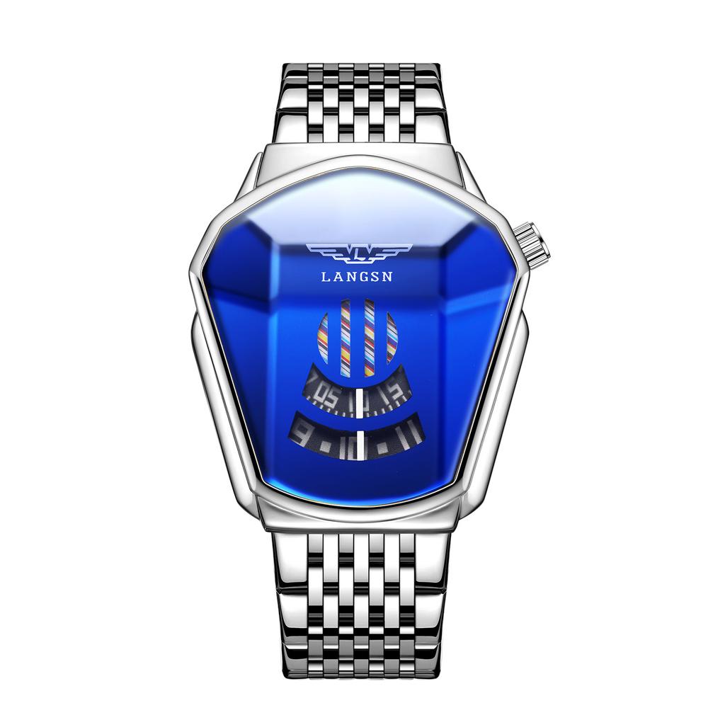 Watch Men'S Personality Trend Creative Versatile Fashion Steel Belt High Value New Concept Cool Quartz Watch