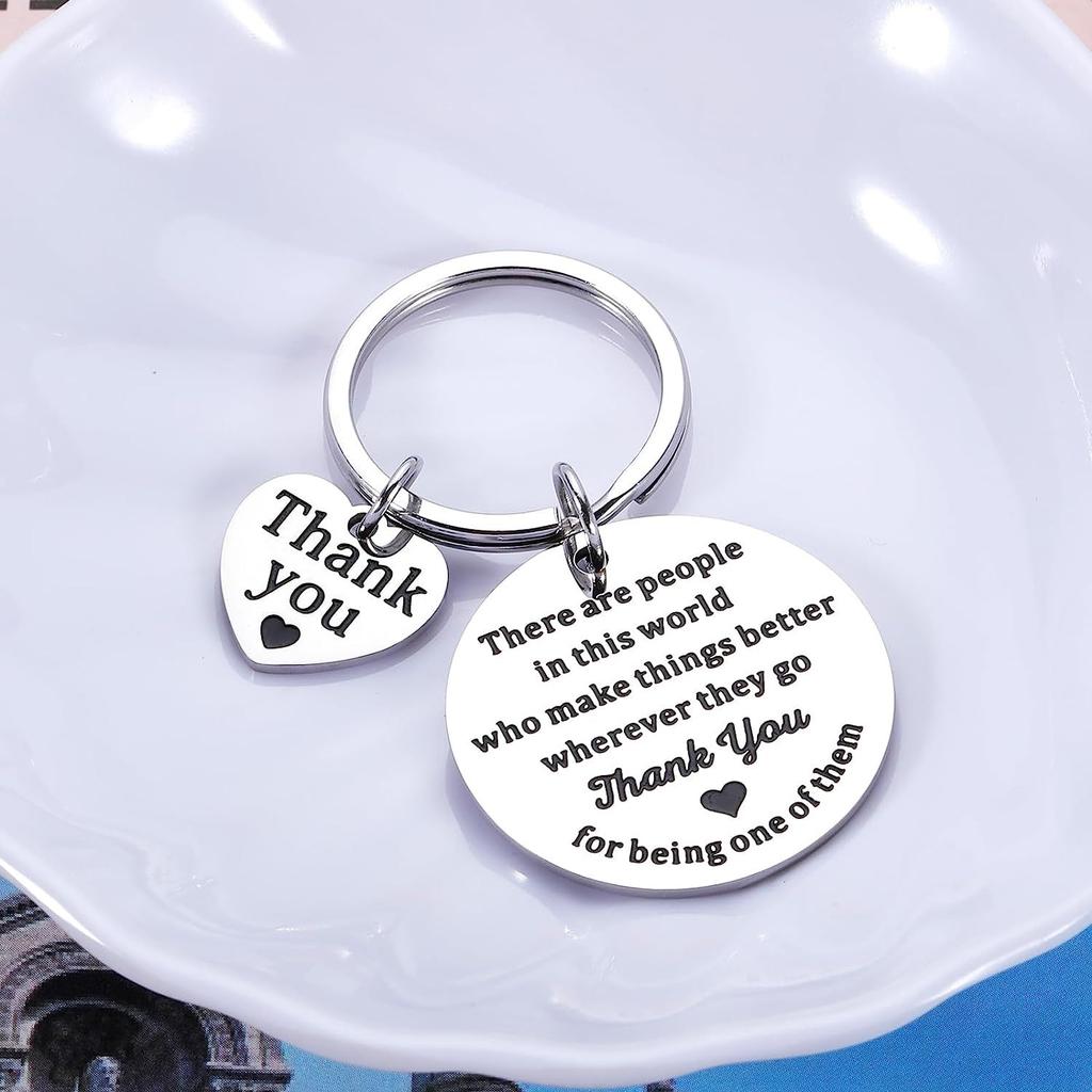 Dankjewel Roestvrij Staal Sleutelhanger Minimalistisch Creatief Ontwerp Mode Tas Hanger Praktisch Thanksgiving Cadeau