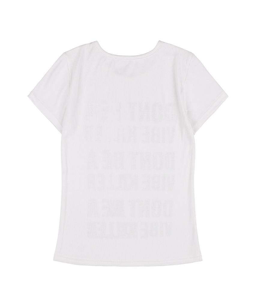 FANCY CLUB 3-Way Lettering Corsage Tee (Black) F25Qb106