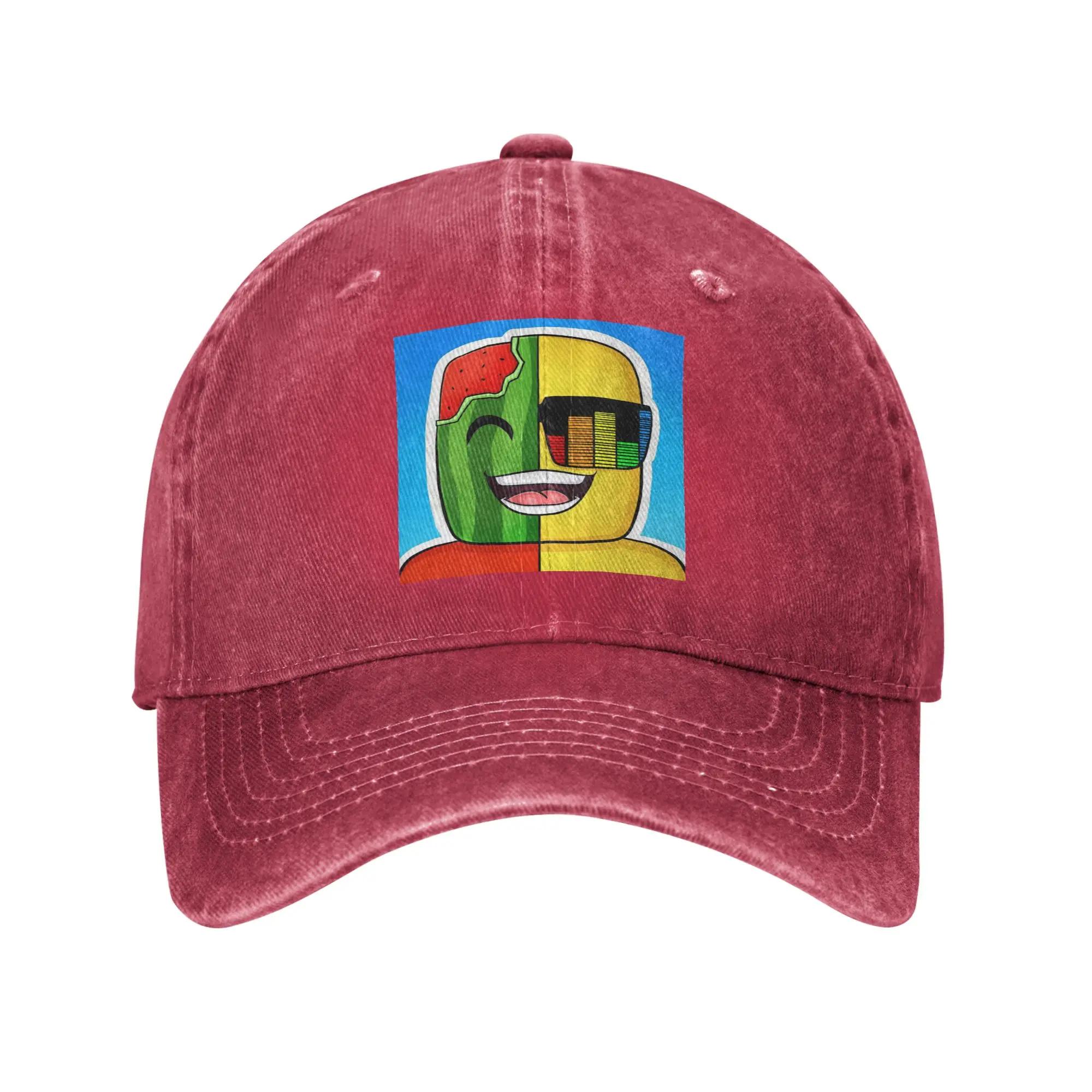 Sunny And Melon Denim Fabric Cap Casual Baseball Caps Adjustable Hat Summer Unisex Baseball Hats One Size