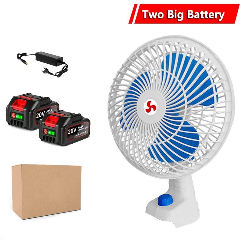 8 Inches Rechargeable Small Desktop Camping Fan Wireless Electric Fan Outdoor Portable Metal Strong Wind Fan