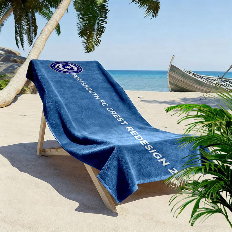 Portsmouth FC Art Print Beach Towel, Large Soft Quick Dry Towel for Beach Camping Swimming