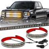 XRIDONSEN 2PCS 24 Inch Truck Grill Strobe Lights Strip 288 LED Emergency Tailgate/Rear Window/Grille Lights Amber White Flashing Warning Caution