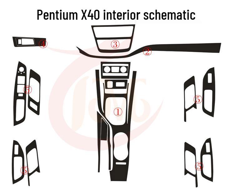 17-18 FAW Besturn X40 Carbon Fiber Gear Console Interior Sticker