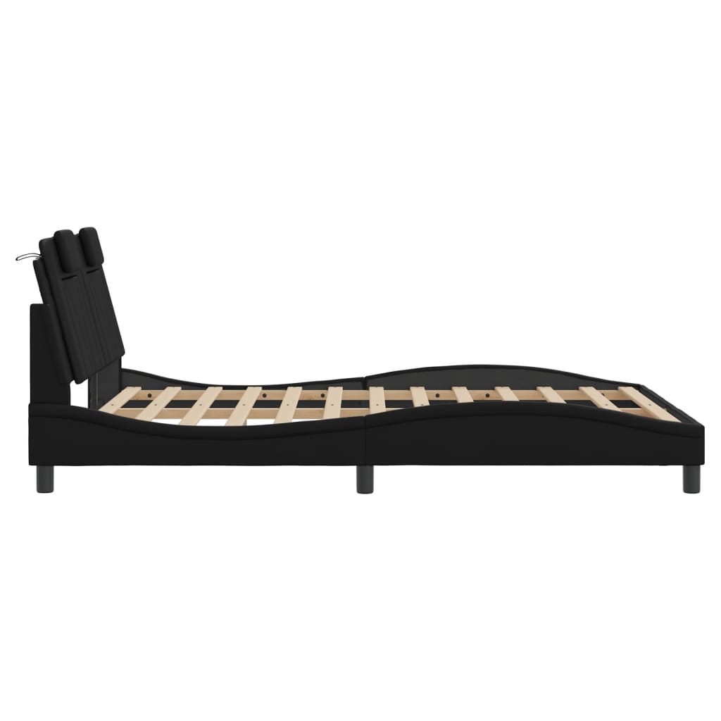 Viana  Bed Frame with LED Lighting Without Mattress Black 120x200 cm
