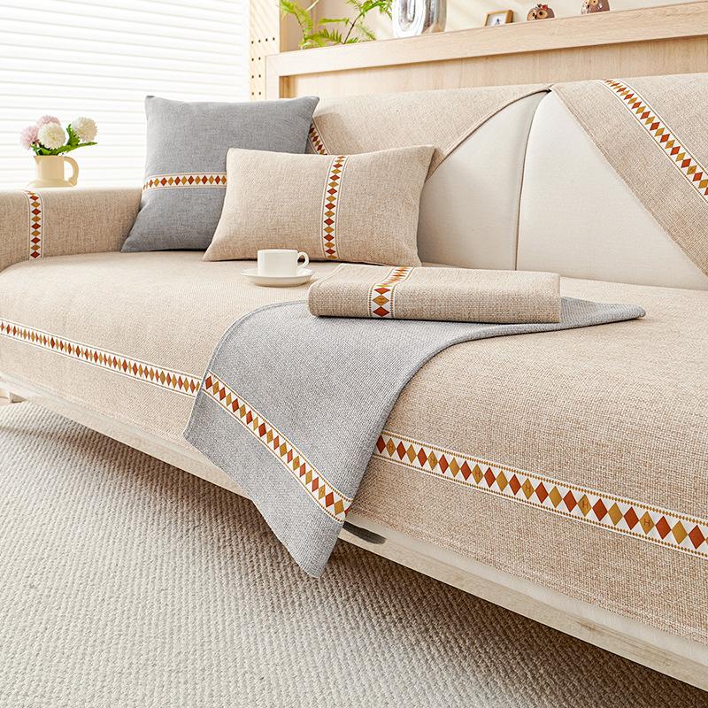 Sofa Cushion Four Seasons Universal Light Luxury Backrest Towel Modern Cushion High-End Summer Sky Sofa Cover Cover Cloth Cushion