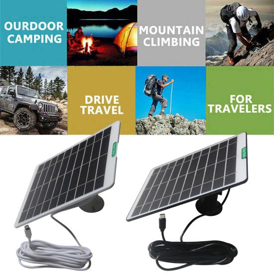 Solar Panels 5W Single Crystal Silicon Micro USB/Type-C Outputs Solar Panel IP65 Waterproof Lightweight
