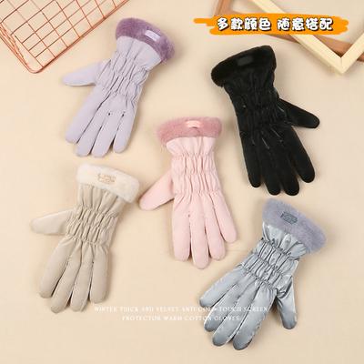 Gloves Cycling To Keep Warm In Winter Female Skiing Fleece Thickened Cold Protection Student Cute Outdoor
