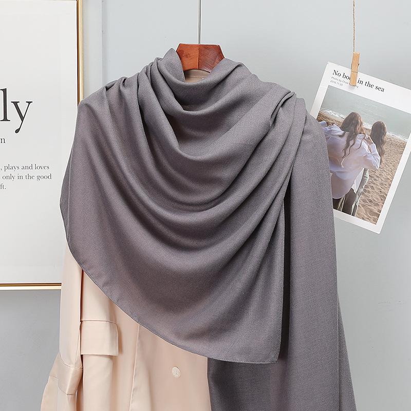 Dámska retro šatka/šál z bavlny a ľanu v kórejskom štýle - Všestranná na jar a jeseň