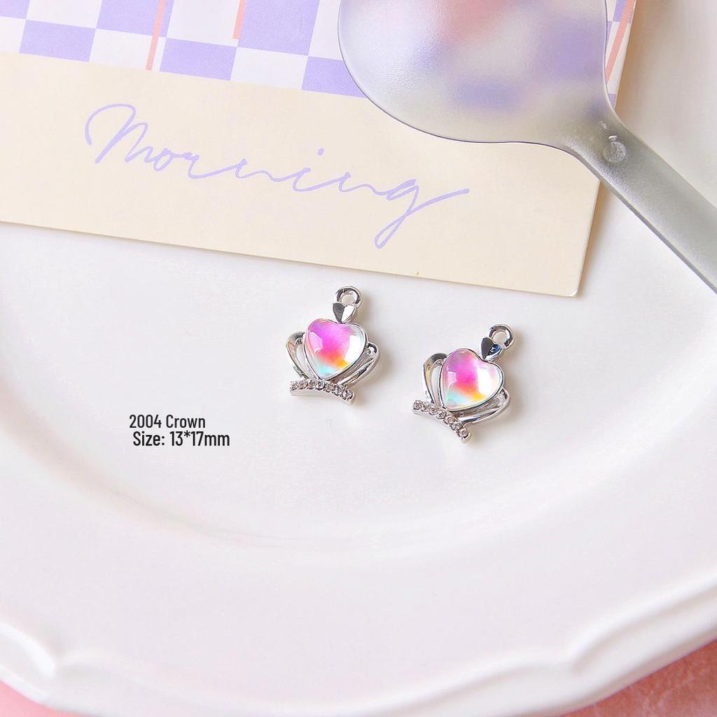 Silver Heart Moon Bow Pendant for DIY Jewelry