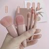 5-pack mini travel portable box with mirror makeup brush set loose powder brush foundation brush eye shadow brush lip blending brush
