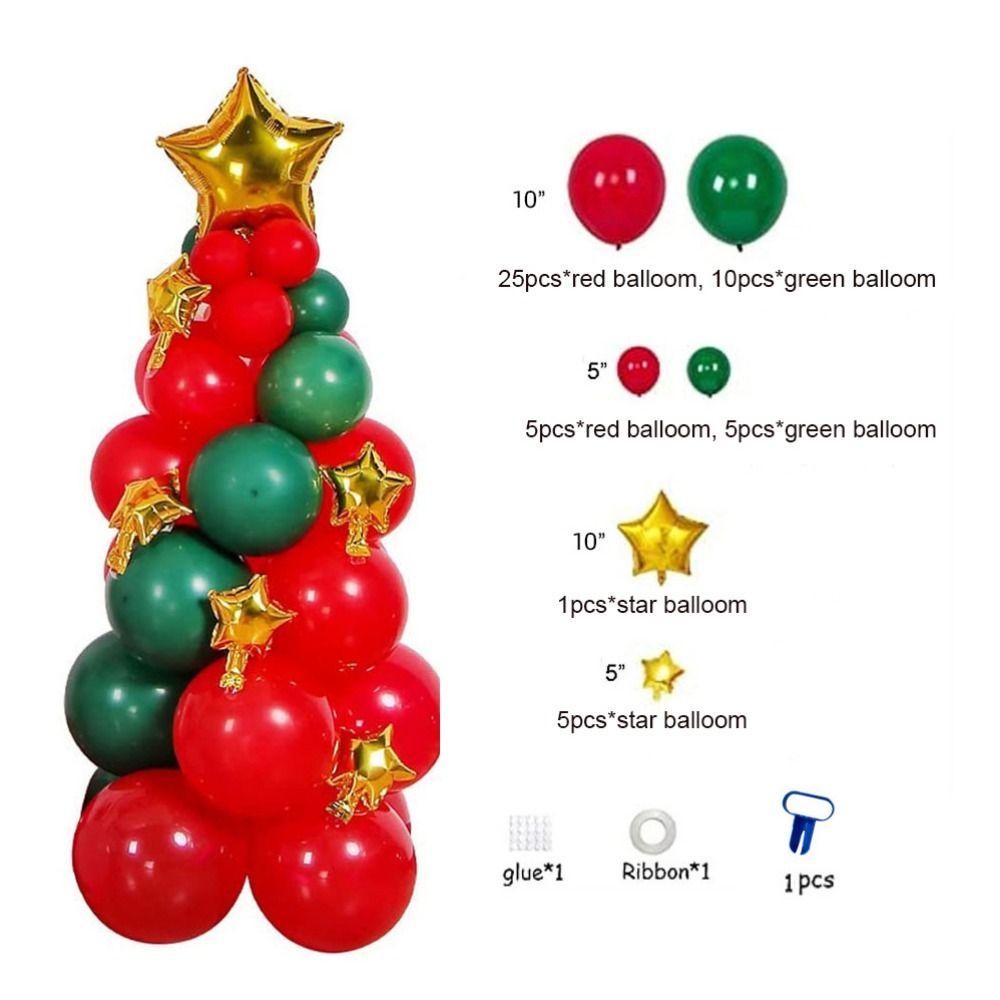 

Latex Balloon Christmas Tree Balloon Set Christmas Theme Stars Golden Green Balloon New Year D