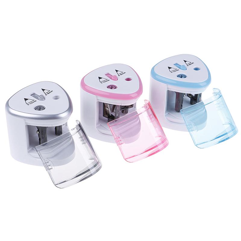 1 szt. Elektryczna dwuotworowa temperówka na baterie Automatyczna do ołówków