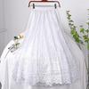 Jacquard Embroidery Fairy Lace Half Skirt Women's Spring High Waist A-line Mid Length Temperament Skirt