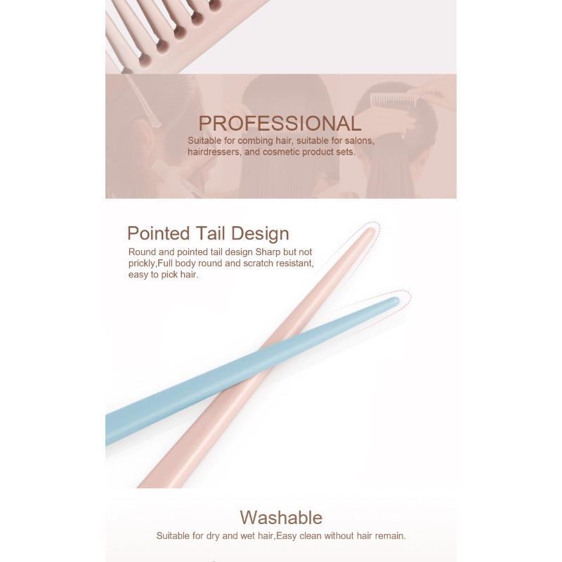 Pointed tail comb, women's hairdressing, hair styling, wide tooth comb