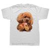 Hungry Poodle Puppy Pizza Dog Dad T Shirt Tee Tops Round Neck ShortSleeve Fashion Tshirt Clothing Casual Party Tshirts