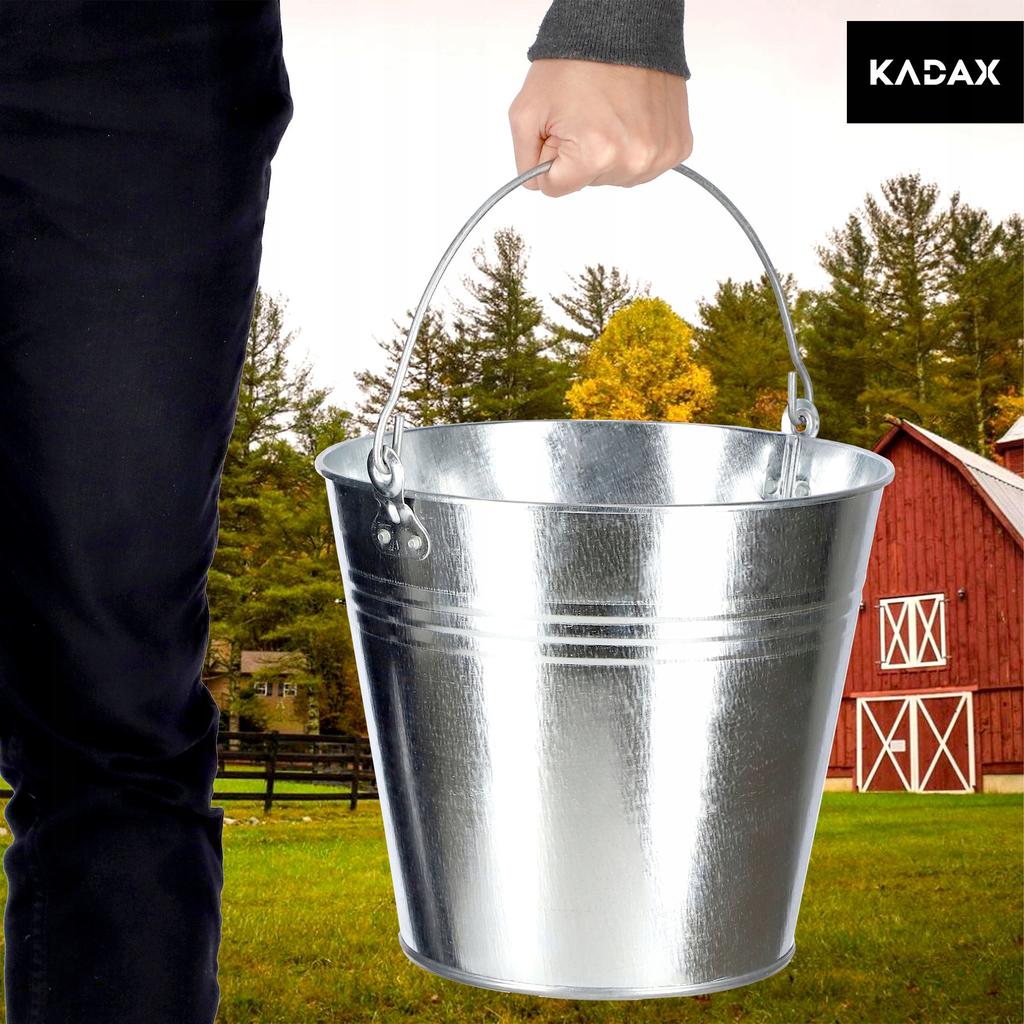 KADAX Wiadro Wiaderko Ogrodowe Ocynkowane metalowe 12 L
