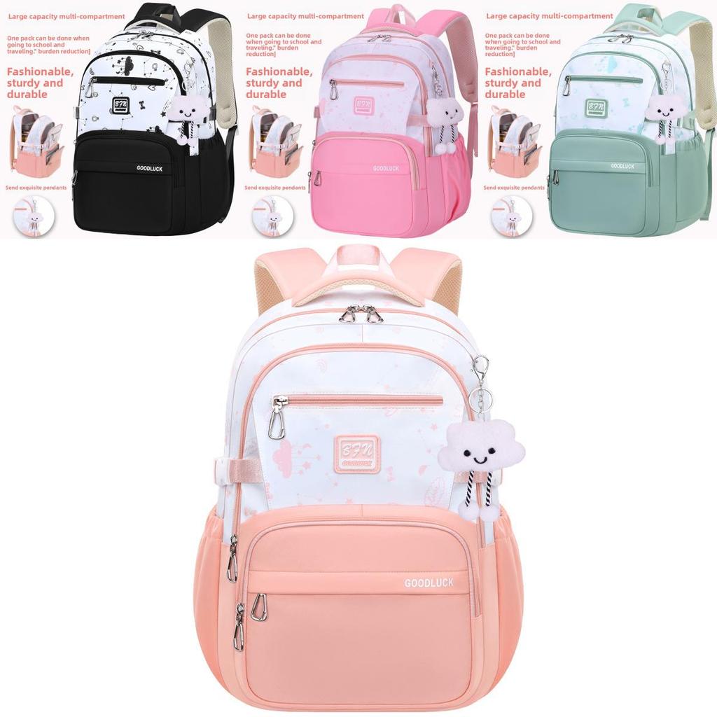 Cartoon Backpack For Middle School Girls With Breathable Waterproof Material For School And Travel