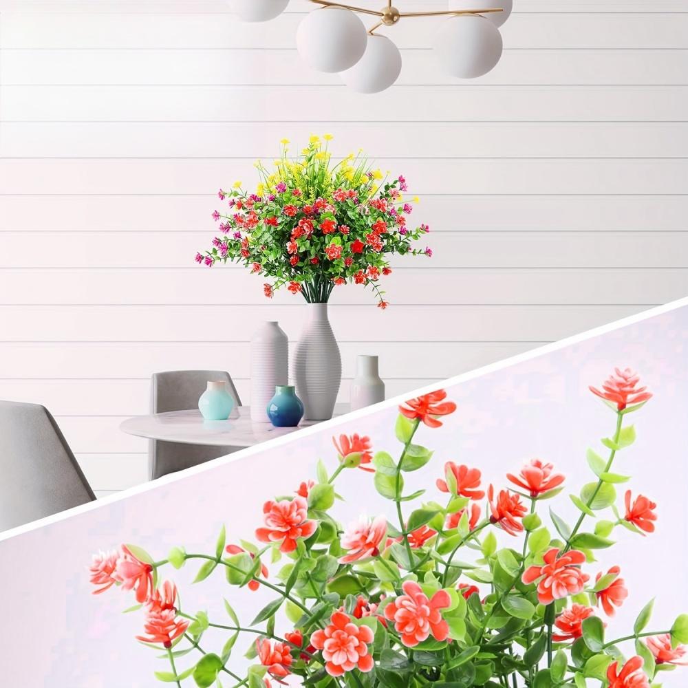 12/18/30/36 Pcs Artificial Flowers - UV Resistant, Multicolored, Realistic Fake Flowers and Shrubs - Outdoor Window Porch Decor