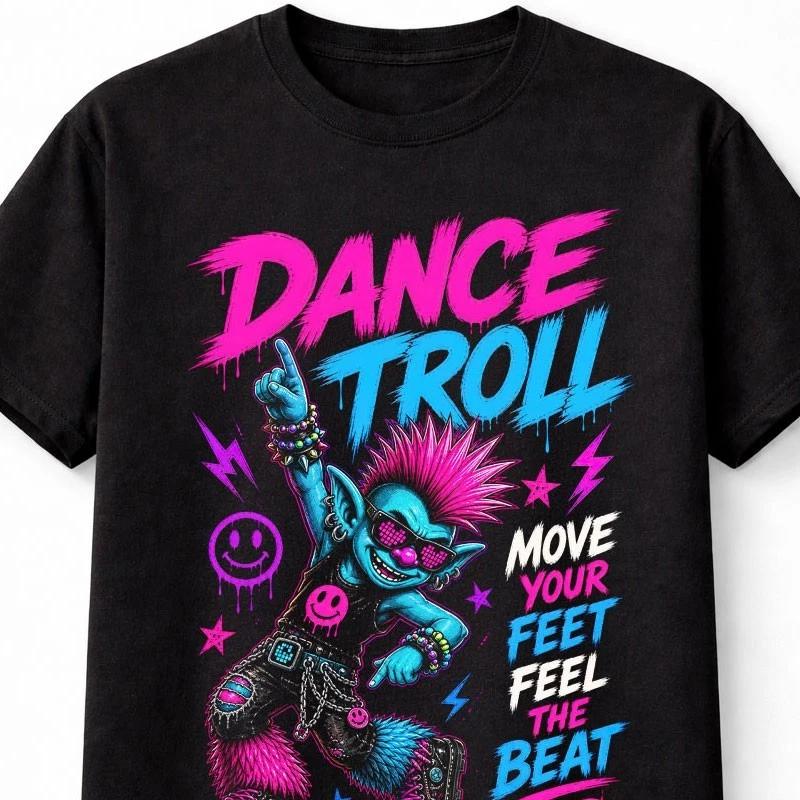 Dance Troll DJ Rave TShirt Neon Punk Club EDM Festival Party Unisex TShirt S