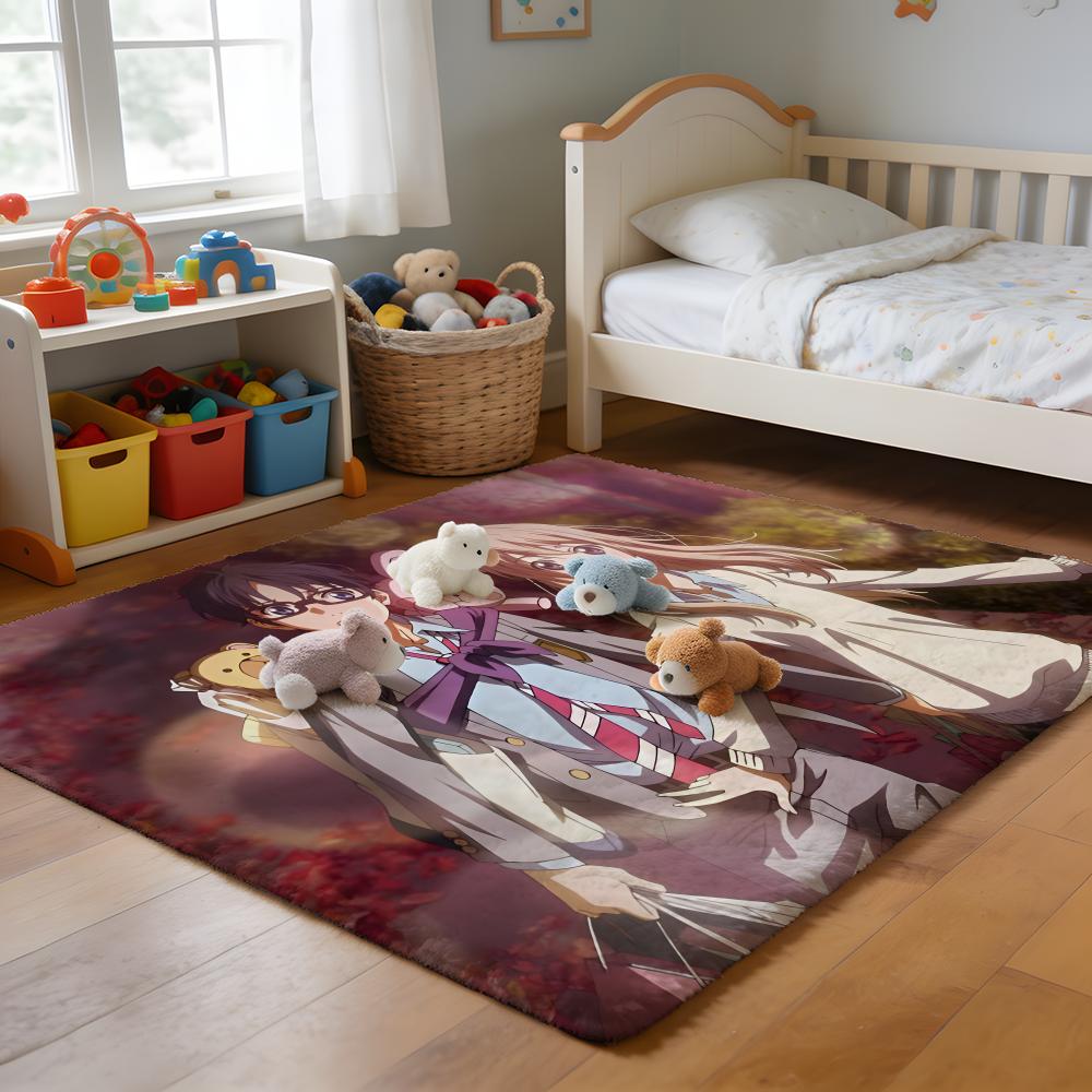 Floor Mat Soft Flannel Rug Non Slip Absorbent Mat for Bathroom Bedroom Home Decor A S Silent VoiceX Anime