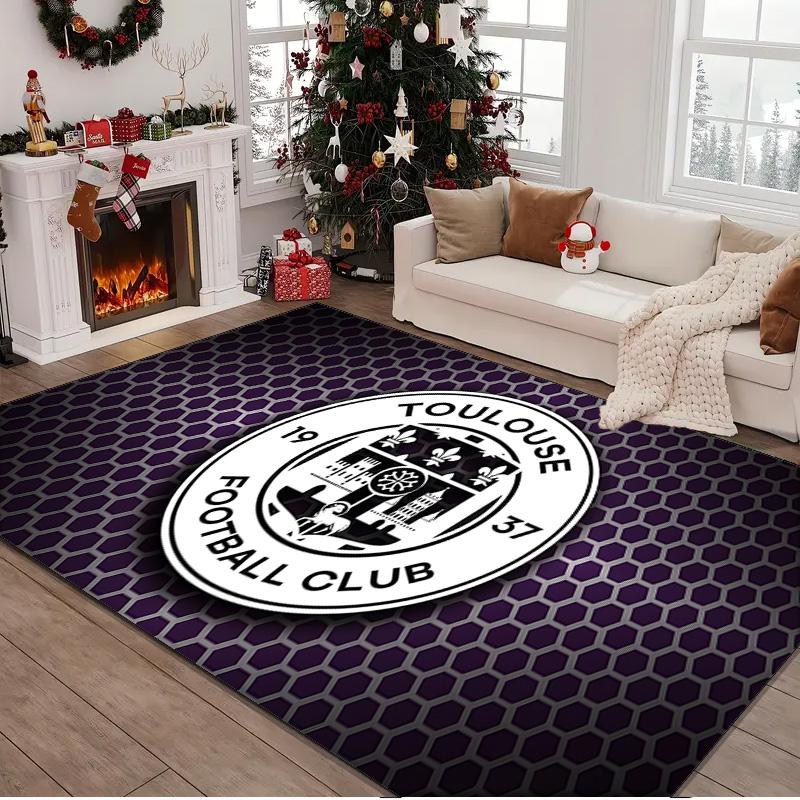 1PC Rug Toul-ouse Crest Design Carpet, Chair Rug,Area Rug for Office Bedroom Living Rooms Bedroom, Doormat Decor Christmas Fan Gifts