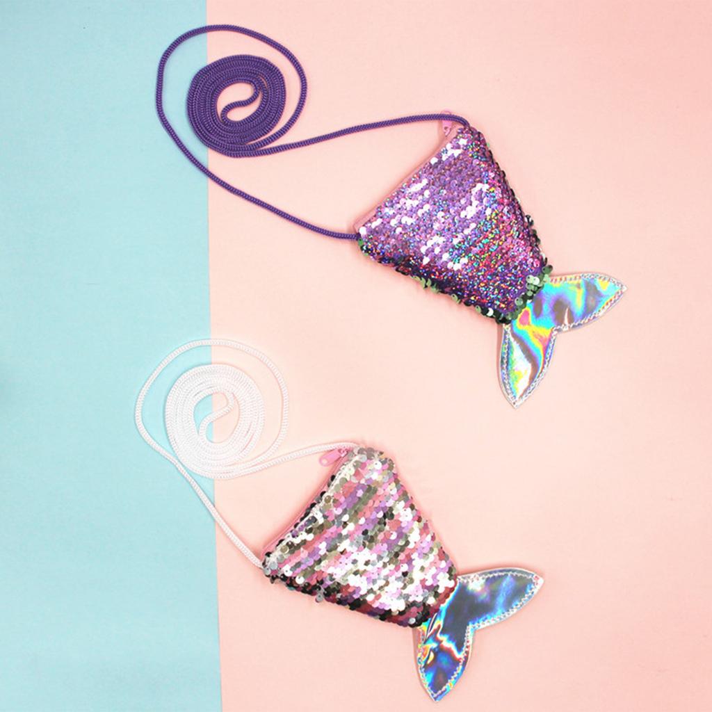 Pailletten Geldbörse Münzgeldbörse Meerjungfrauenflosse Geldbörse Beutel für Mädchen Kind Münztasche Umhängetasche Geldbörse Geburtstag Festival Geschenke