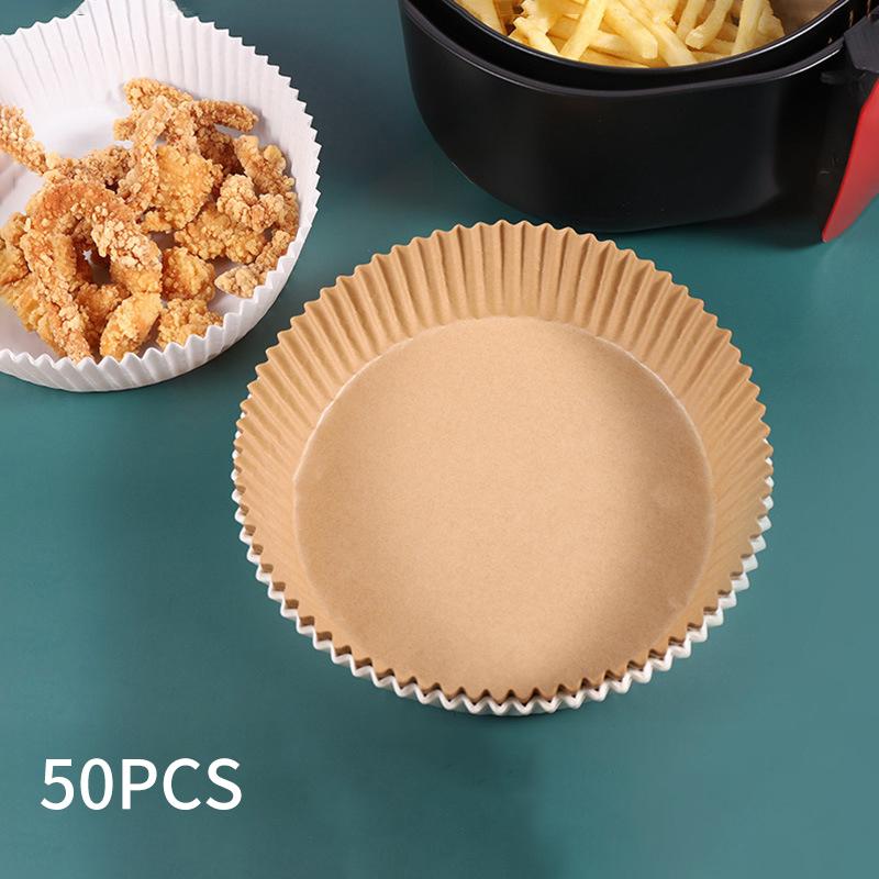 50 Stück Fritteusen Einwegpapier Antihaft Fritteusen Backpapier Rund Fritteusen Papier Einlagen Papier Küchenzubehör