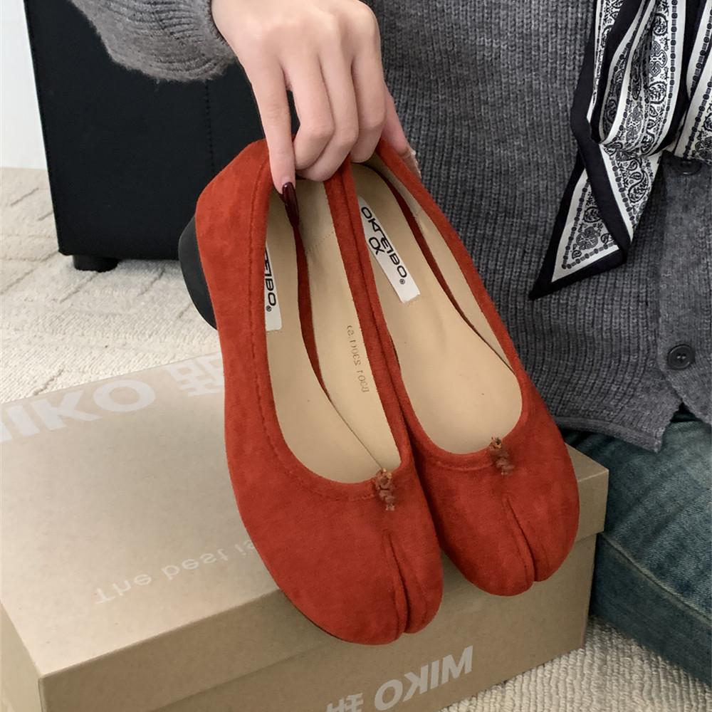 Fashion Bailamos 2024 New Women Split Toe Flats Tabi Ninja Shoes Slip On Microfiber Comfy Slippers Soft Bottom Loafers Ladies Moccasins
