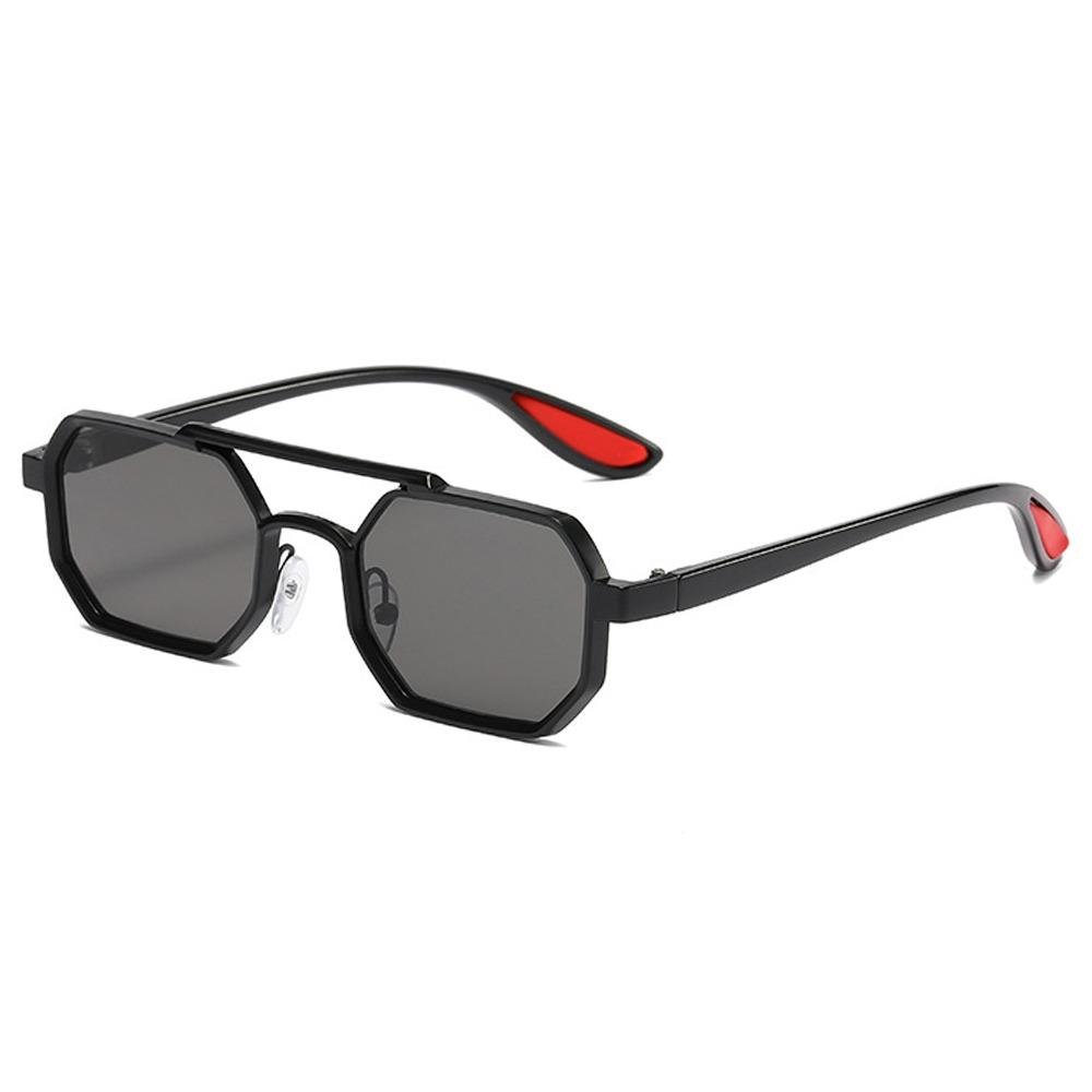 Retro Metal Polygon Sunglasses Punk UV400 Double Bridge Sun Glasses Street Wear Eyewear