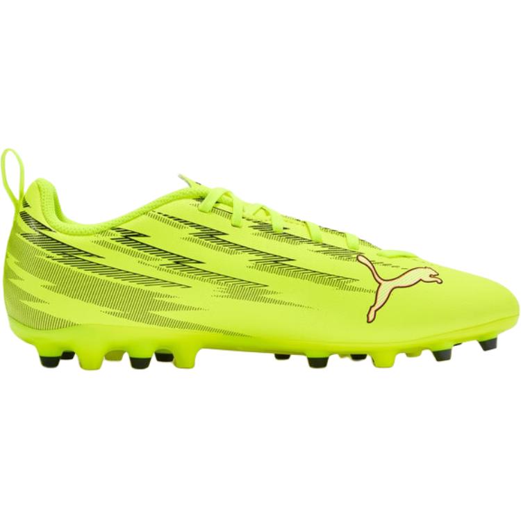 Puma Ultra 6 Play Mg Comfortable Versatile Low Top Kids Football Shoes Fluorescent Yellow Kids Football Shoes 108985-01