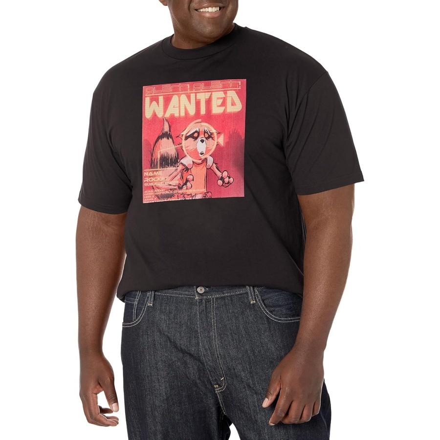 Marvel Big & Tall Classic Guardians of The Galaxy Wanted Raccoon Men s Tops Short Sleeve Tee Shirt XXXXXL разноцветный