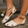 Fashion Women's Flat Sandals New Summer Roman Closed Toe Flat Sandals for Women Slippers Outdoor Casual Shoes Plus Size Women's Slippers