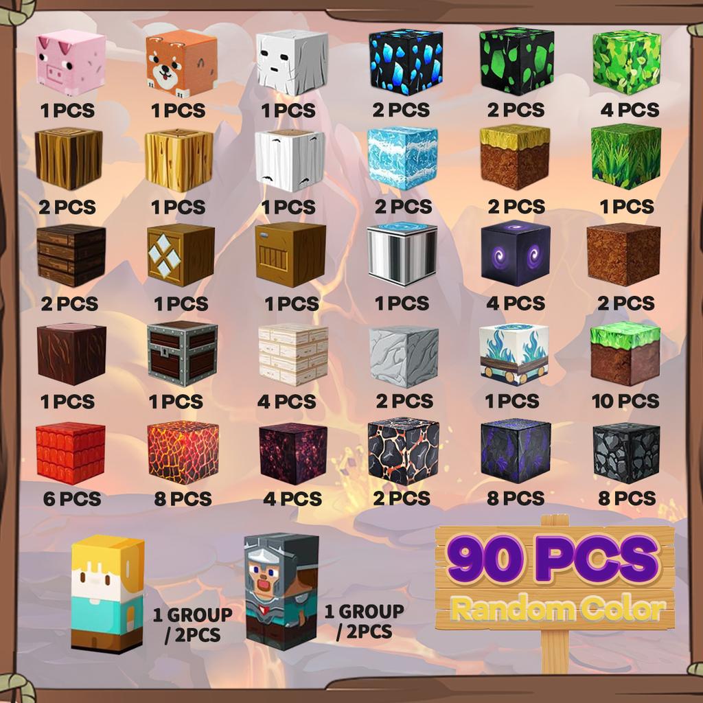 Magnetic Building Blocks Lava Adventure For Kids Boys Girls Ages 3+ Magnet Cube Set STEM Montessori Sensory Toy