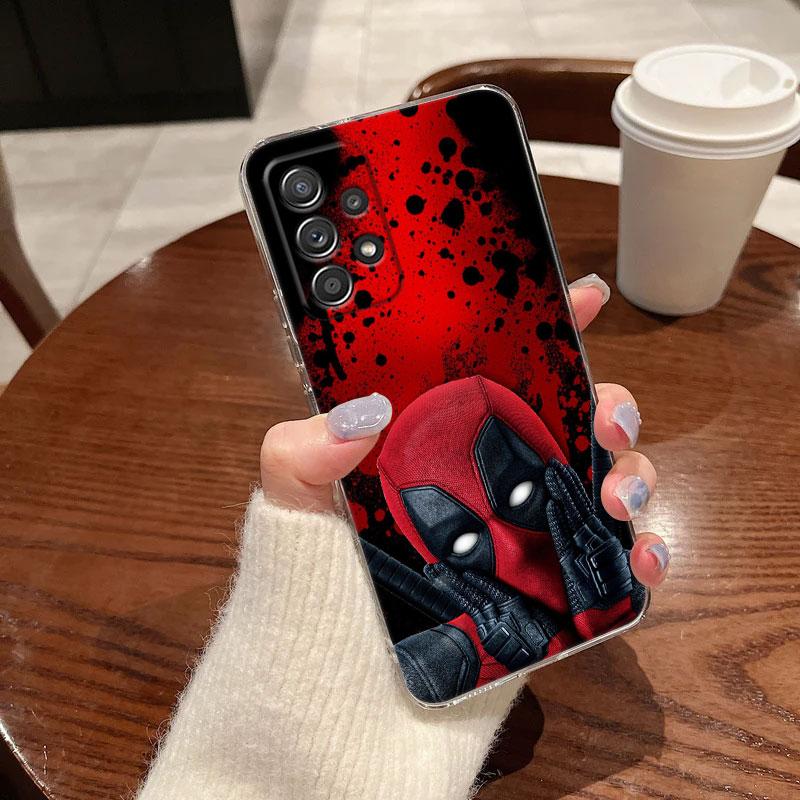 

Marvel Дэдпул Смешной Прозрачный Чехол Для Samsung Galaxy A57 A37 A56 A36 A55 A54 A35 A26 A07 A17 A16 A06 A36 A15 Мягкий Чехол Дэдпула Galaxy A50
