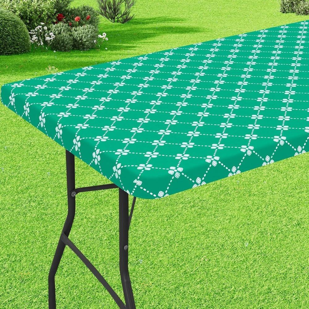 Elastic Edge Elastic Fitted Tablecloth Scratch Resistant Table Linen Table Cover  Camping