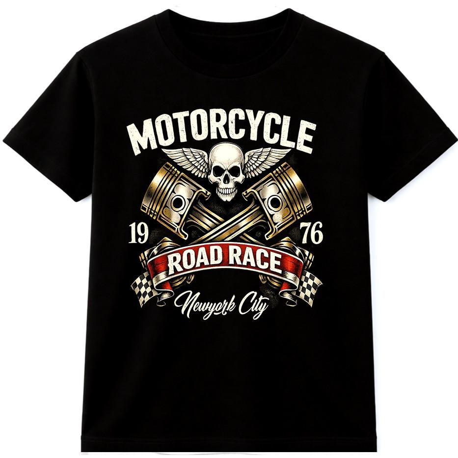 Skull Motorcycle Racing T Shirt Vintage Biker Chopper Racer Graphic Rider Tee S разноцветный