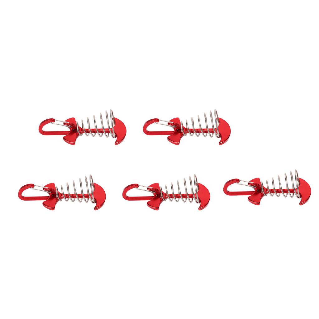 5 PCS Fishbone Deck Anchor Pegs Tent Awning Spring Hook Adjustable Wind Rope Fixing Buckle Deck Hook
