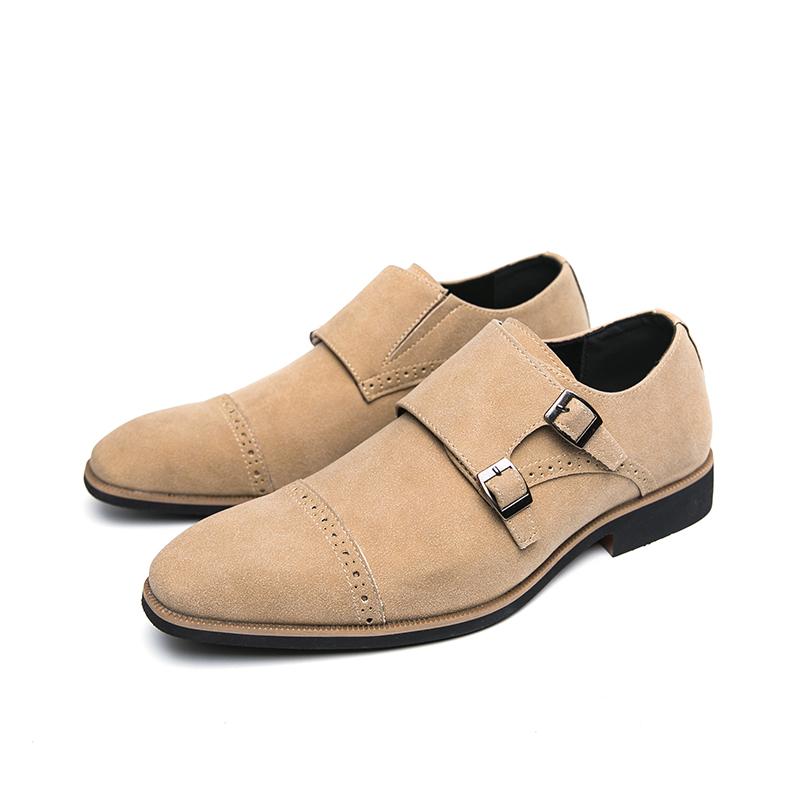Men’s Monks Loafers Dress Leather Shoes Men Black Retro Formal Shoes Tuxedo Wedding Blazers Saddle Shoes Over Sized