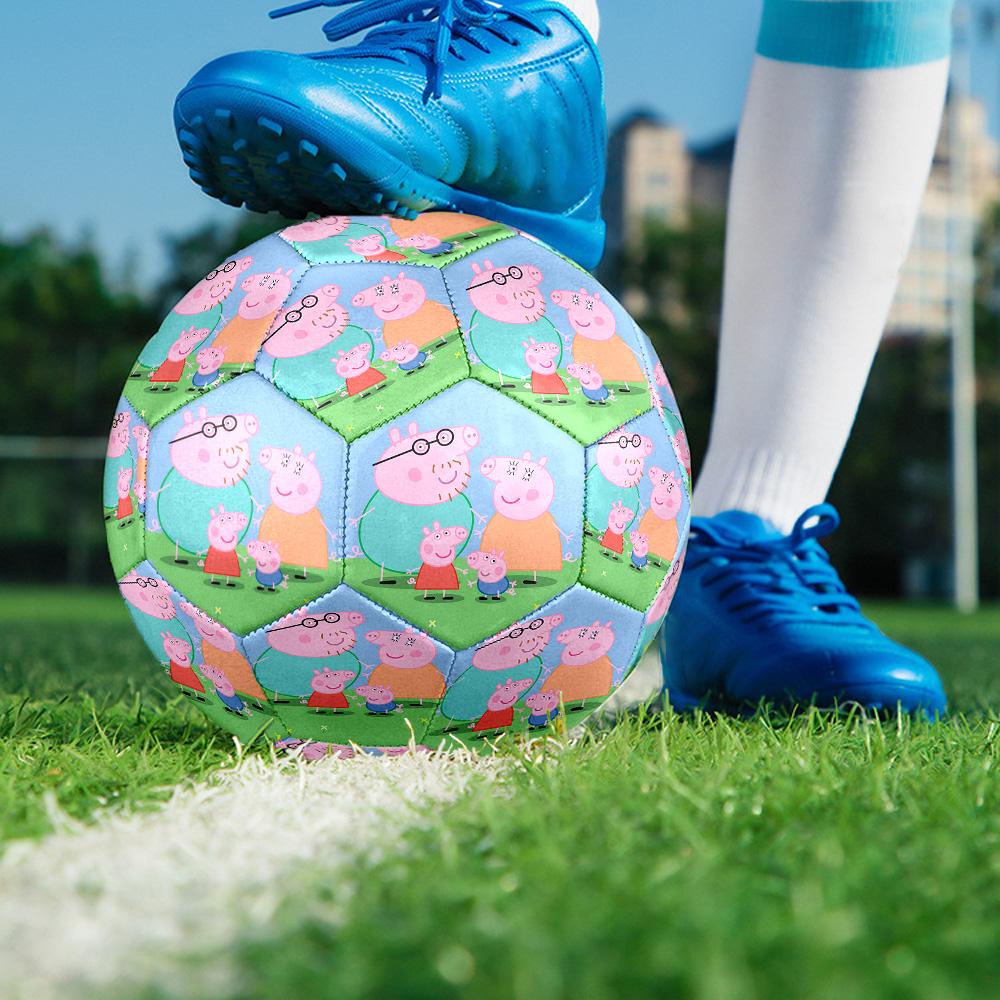Pink Pig Cartoon Indoor Soccer Ball Size 5 Colorful All Ages Machine Stitched PVC Competition Ready Durable High-Bounce