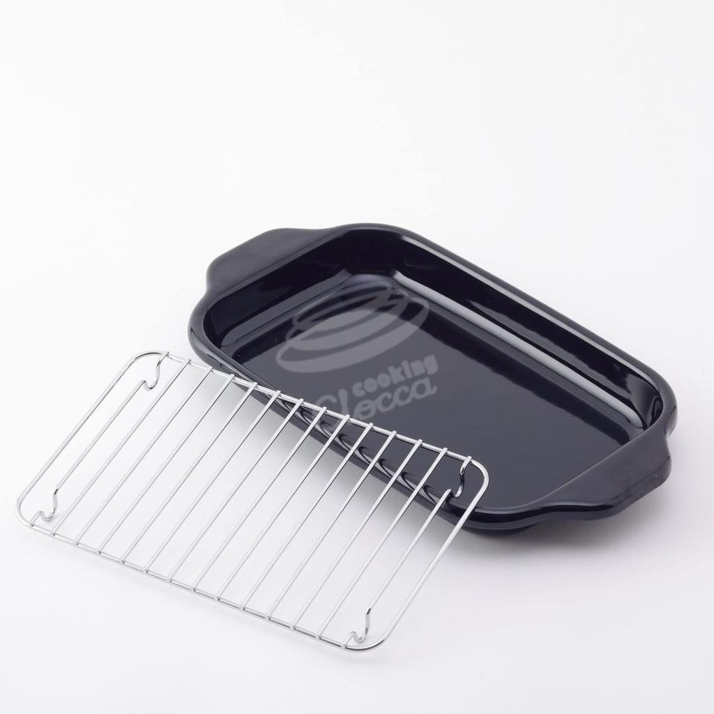 Fuji Enamel Square Tempura Pot, IH Compatible, with Thermometer, Frying Net, and Tray, Light Gray, TP-20K.LG